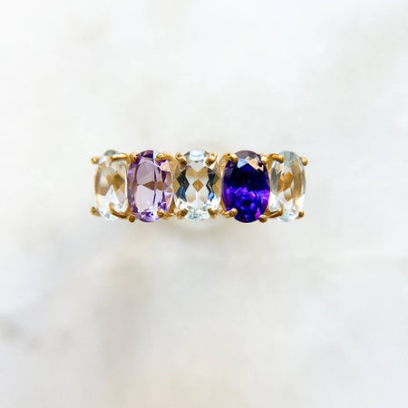 aquamarine and amethyst ring