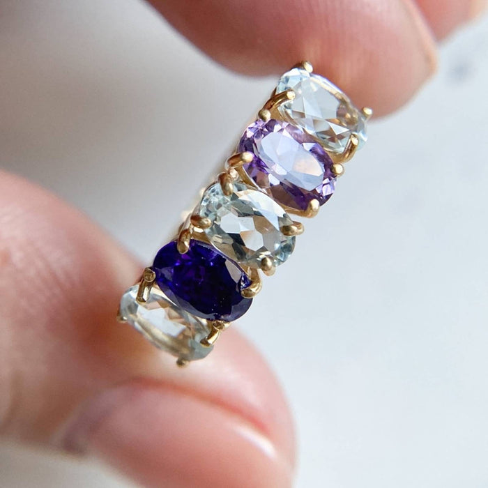 aquamarine and amethyst ring