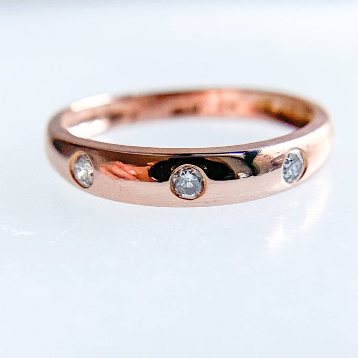 Vintage 14k Rose Gold Diamond Band Ring