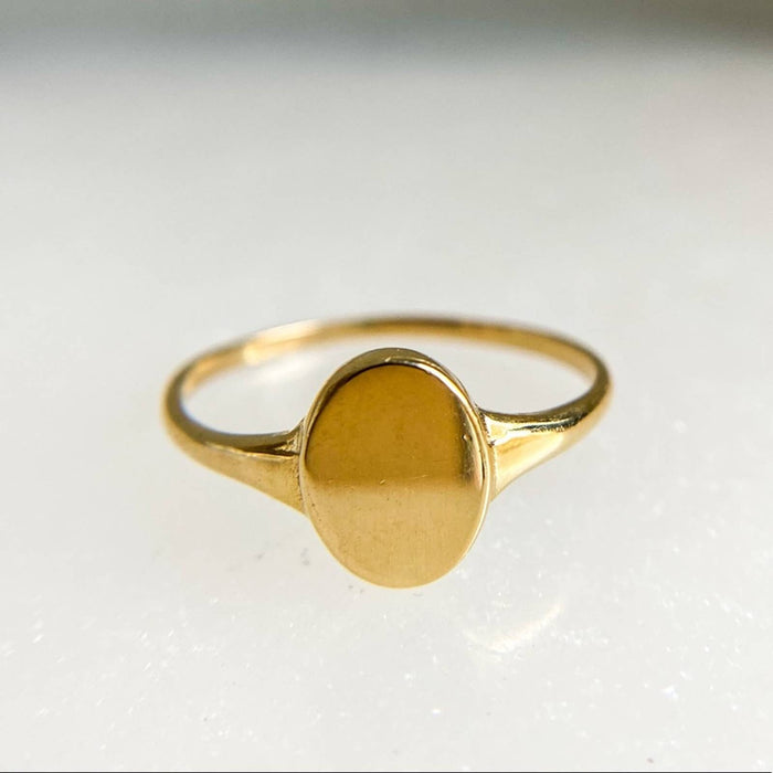 14K Yellow Gold Signet Ring