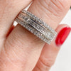 14K White Gold Diamond Thick Wedding Eternity Ring