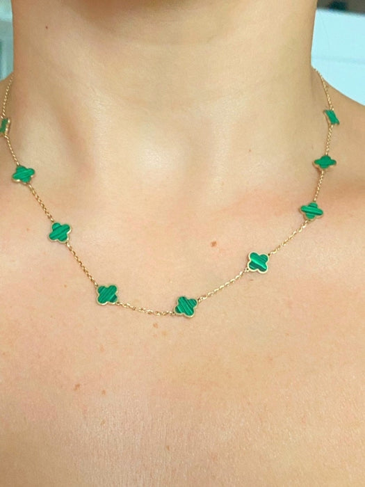 Malachite clover necklace 