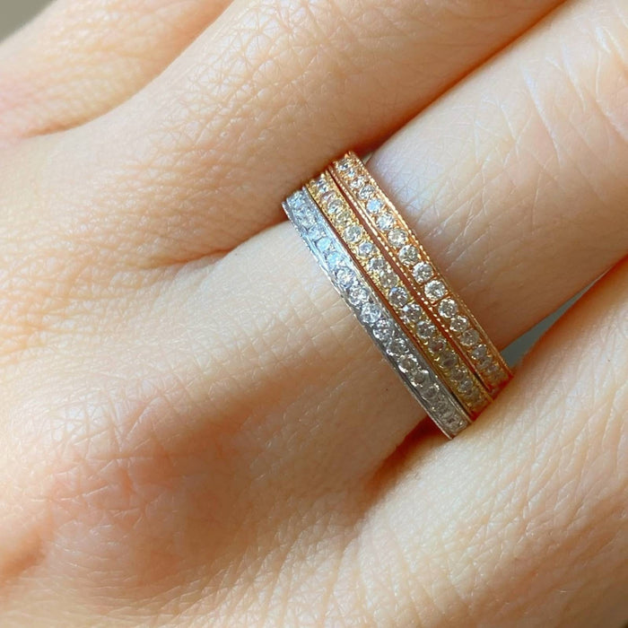 18K Rose Gold Eternity Diamond Ring