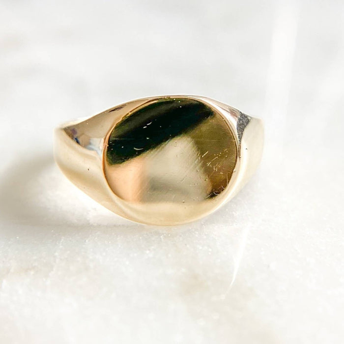 14K Yellow Gold Signet Ring