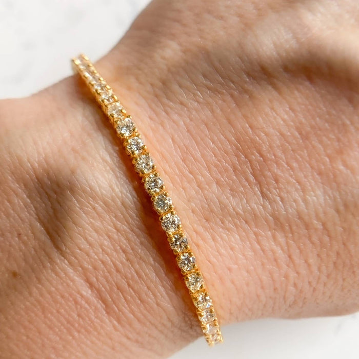 14K Yellow Gold 2 Carat Diamond Tennis Bracelet