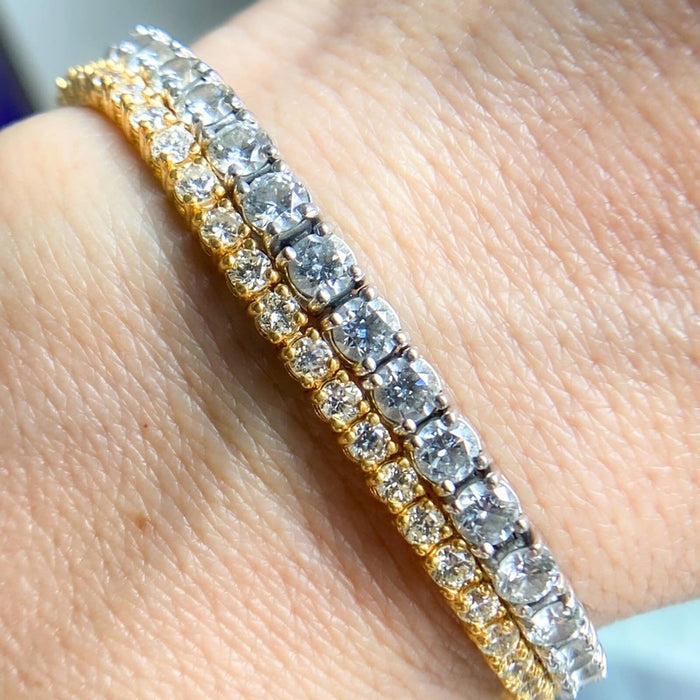 14K Yellow Gold 2 Carat Diamond Tennis Bracelet