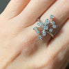 10K White Gold Diamond Retro Design Vintage Ring