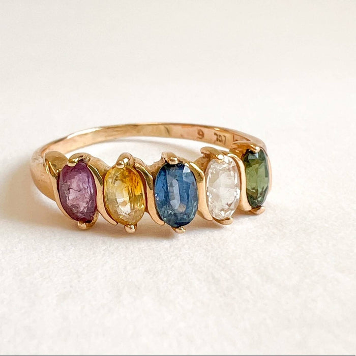 14K Gold Multi Gemstone Vintage Ring