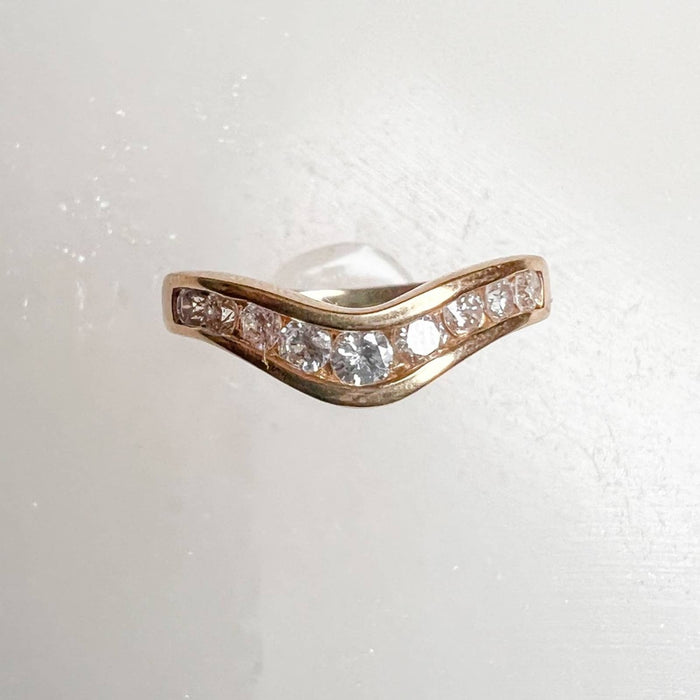 diamond chevron wedding band