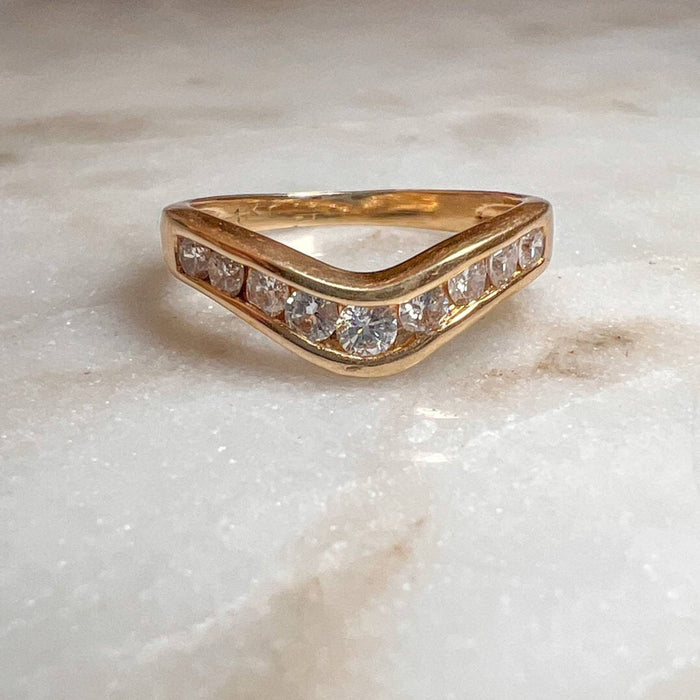 vintage gold chevron ring