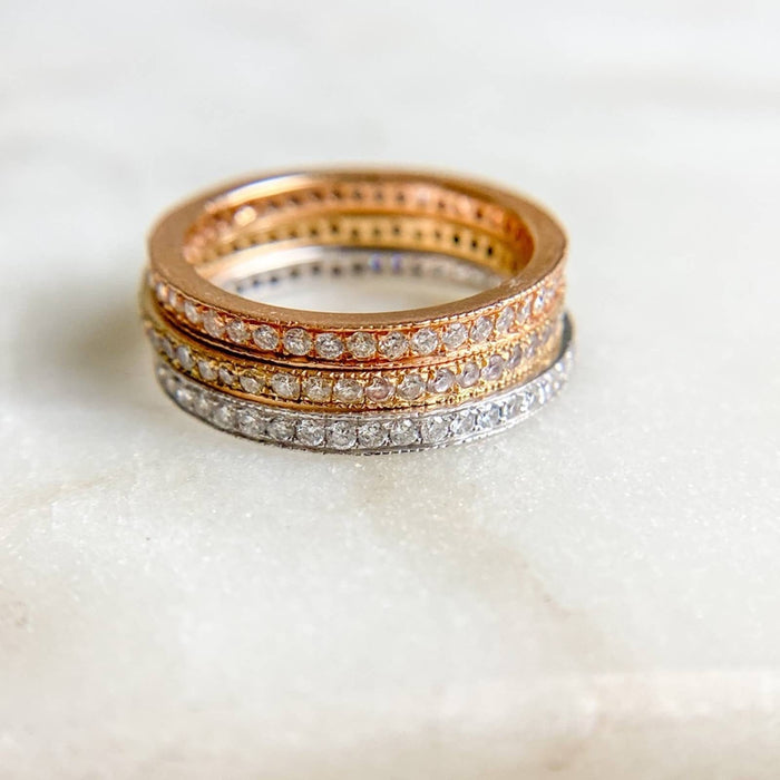 18K Rose Gold Eternity Diamond Ring