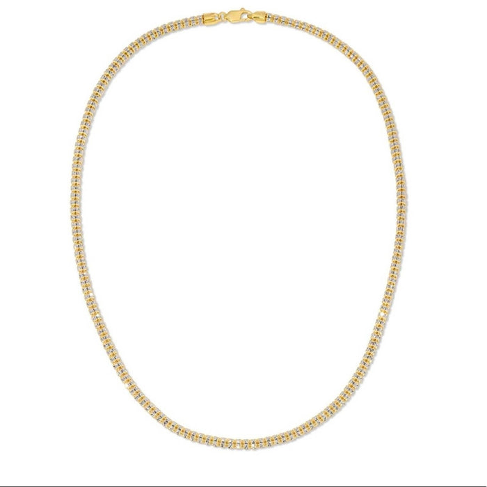 14K Yellow Gold Ice Necklace