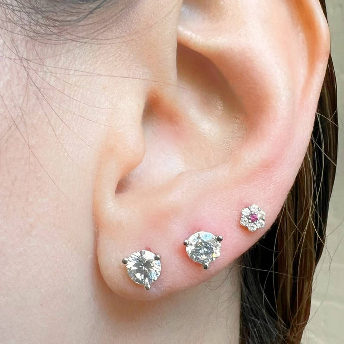 14K White Gold 1 Carat Diamond Stud Earrings