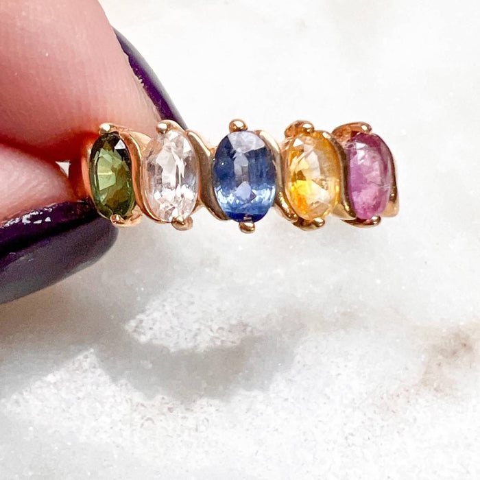 14K Gold Multi Gemstone Vintage Ring