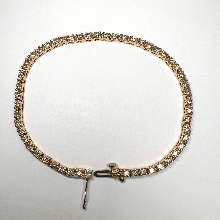 14K Yellow Gold 1.60Ct Diamond Tennis Vintage Bracelet