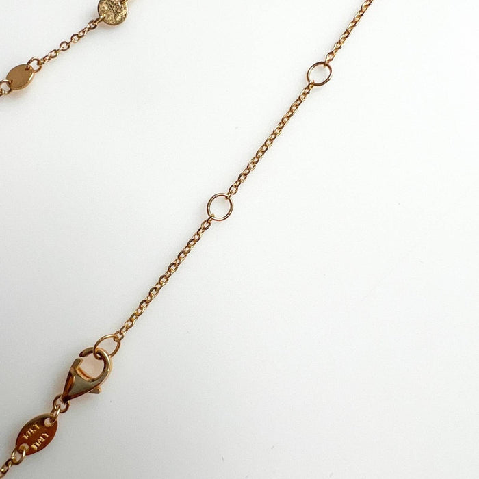 14K Yellow Gold Disc Station Necklace