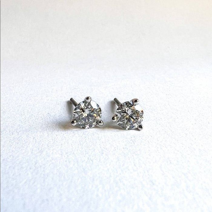 14K  White Gold 1CT Diamond Stud Earrings