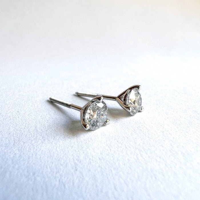 14K White Gold 1 Carat Diamond Stud Earrings