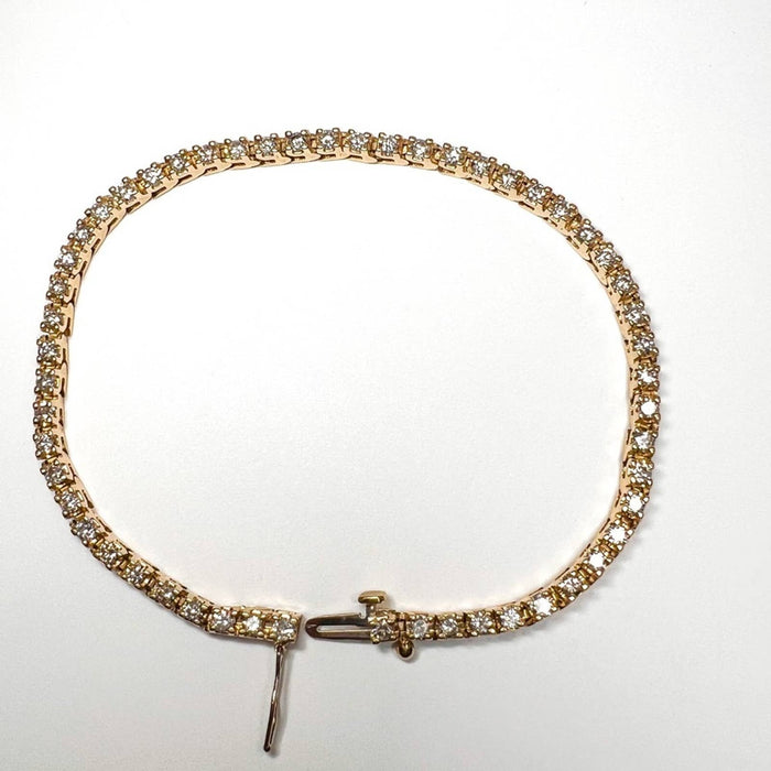 14K Yellow Gold 1.60Ct Diamond Tennis Vintage Bracelet