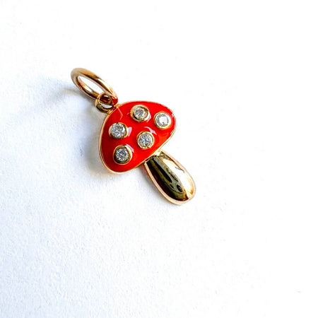 14k gold mushroom pendant