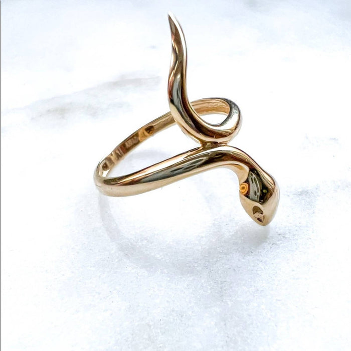 14K Yellow Gold Snake Ring * Gold Snake Ring