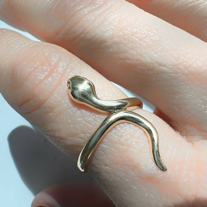 14K Yellow Gold Snake Ring * Gold Snake Ring