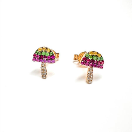 14k gold mushroom earrings	