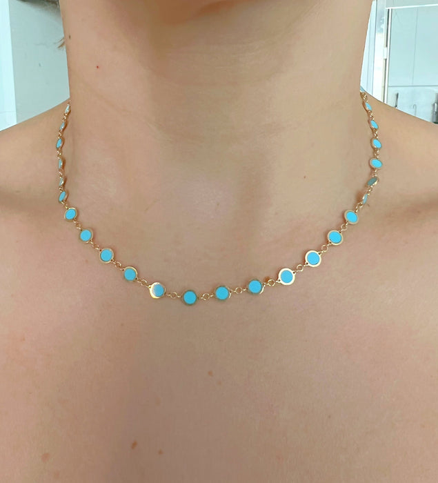 turquoise disc necklace 