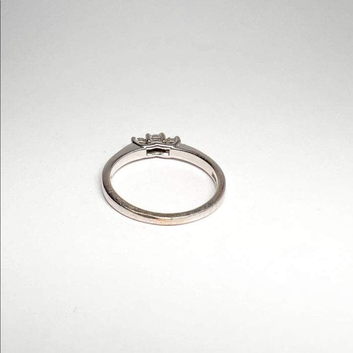 14K White Gold Diamond Three-Stone Band Ring