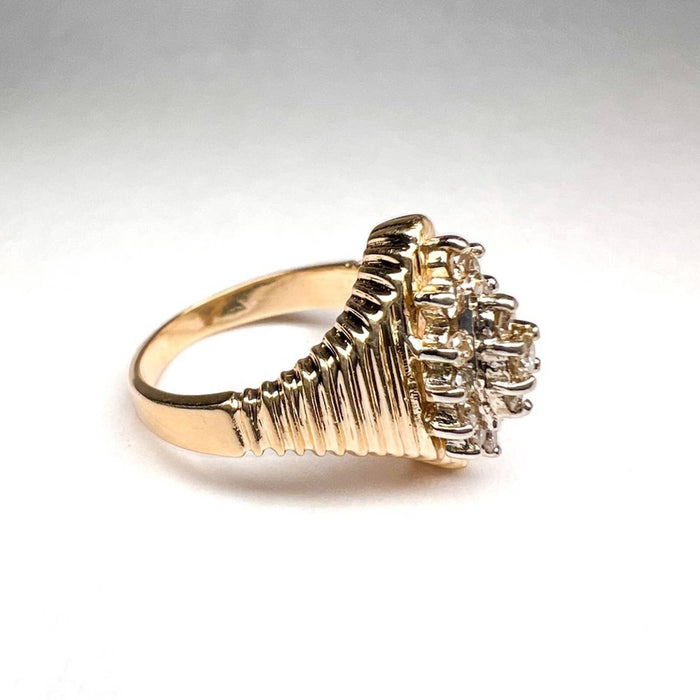 14K Yellow Gold Diamond Vintage Ring