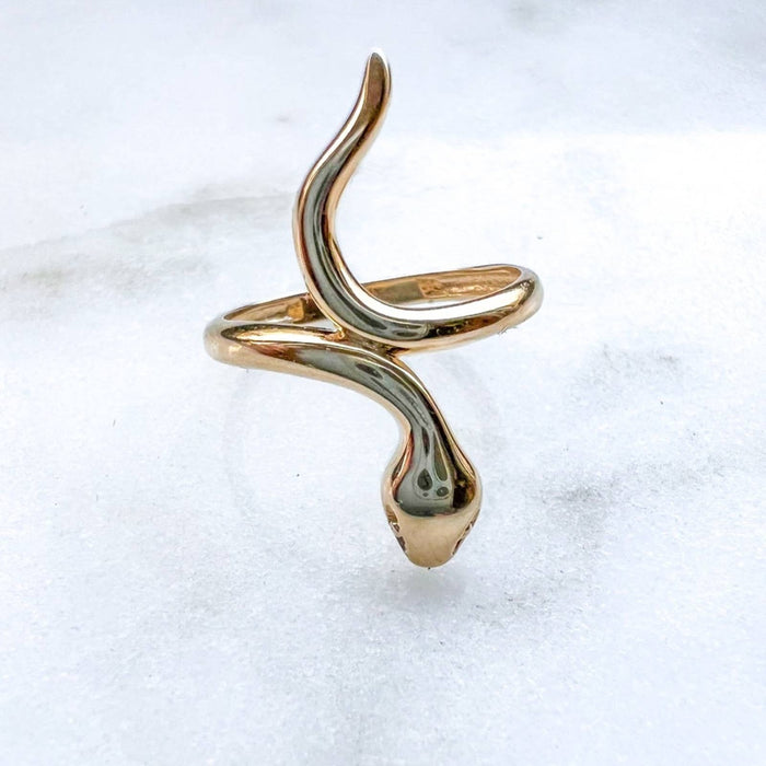 14K Yellow Gold Snake Ring * Gold Snake Ring