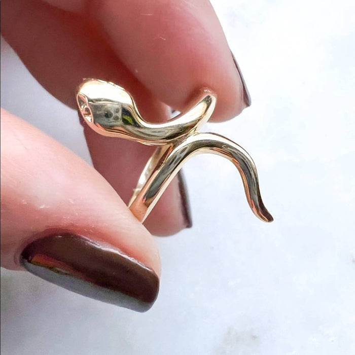 14K Yellow Gold Snake Ring * Gold Snake Ring