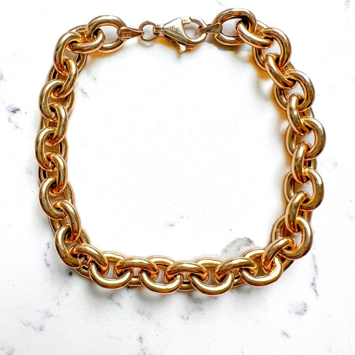 14K Yellow Gold Rolo Chunky Bracelet