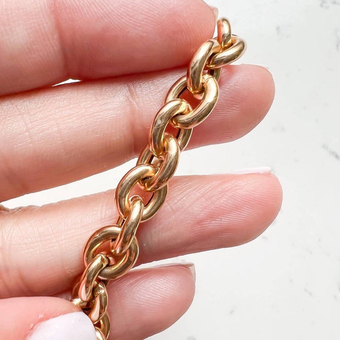 14K Yellow Gold Rolo Chunky Bracelet