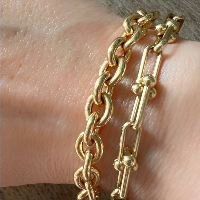 14K Yellow Gold Rolo Chunky Bracelet