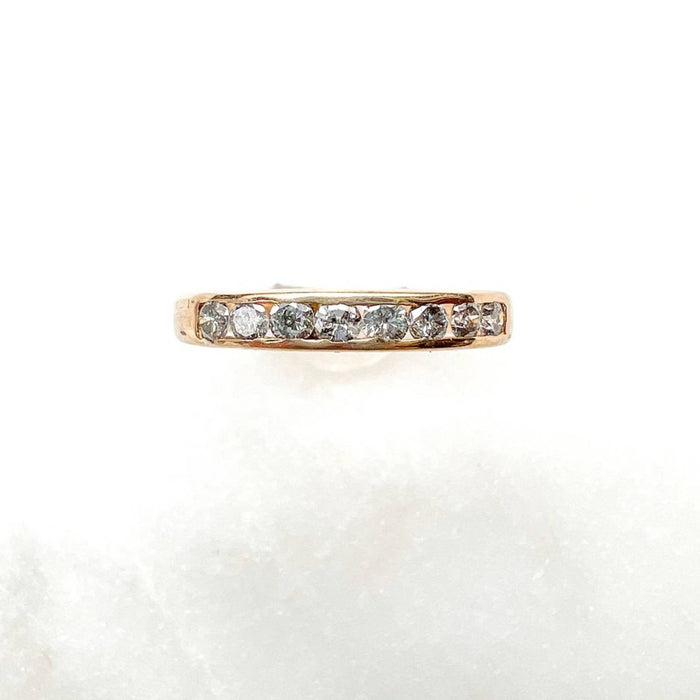 14K Yellow Gold Vintage Diamond Band