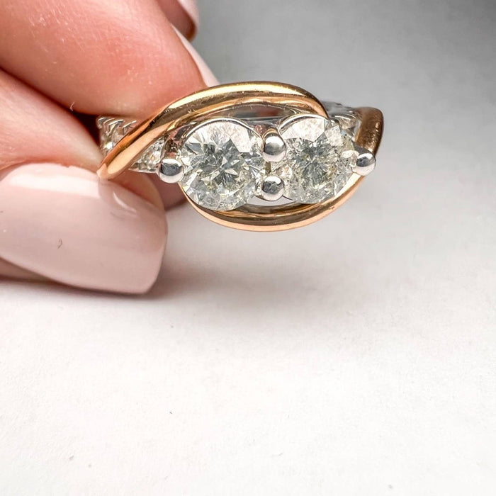 Ever Us Two Stone Ring 2 ct tw Diamonds 14K Two Tone Gold