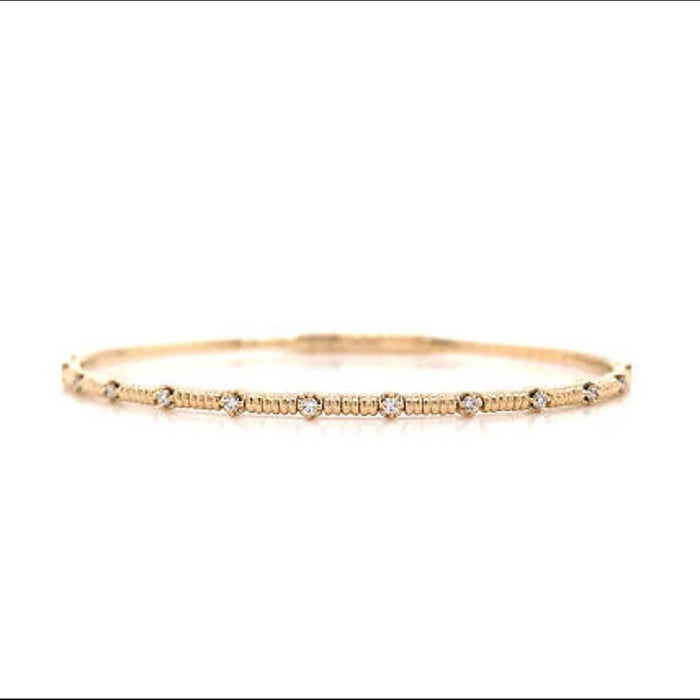 14K Diamond Flexible Bangle Yellow Gold