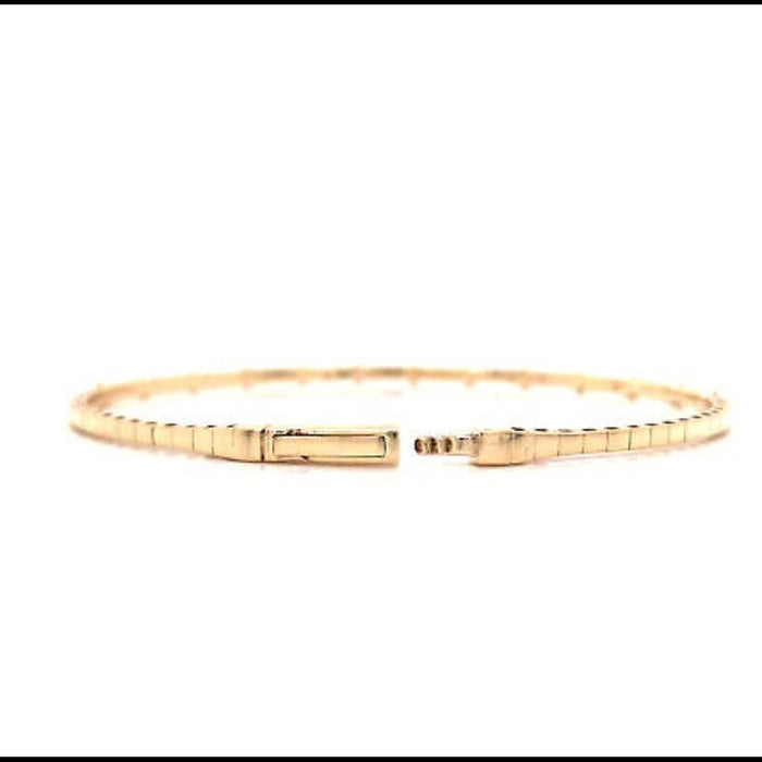 14K Diamond Flexible Bangle Yellow Gold