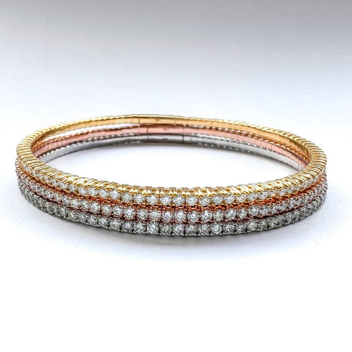 Diamond Tennis Flexible Bangle in 14K Gold