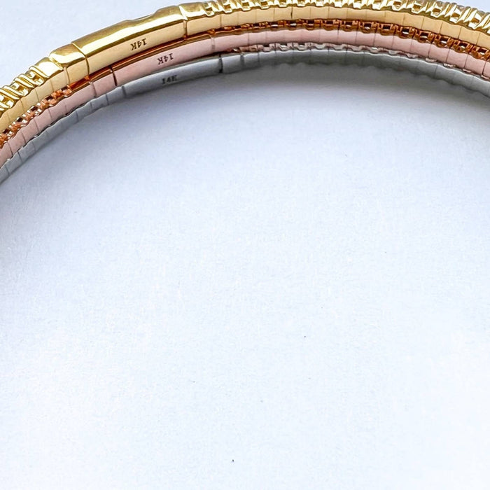 Diamond Tennis Flexible Bangle in 14K Gold