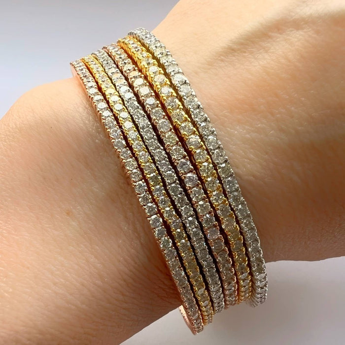 Diamond Tennis Flexible Bangle in 14K Gold