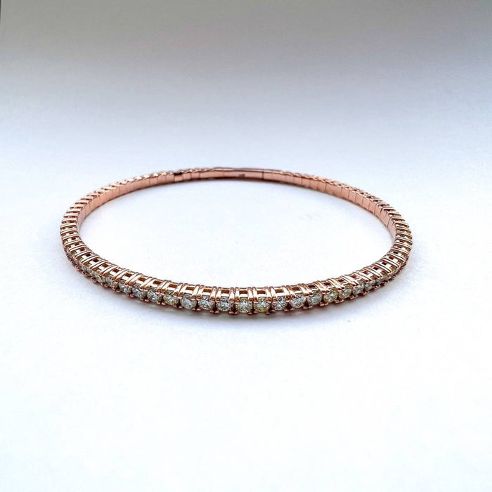 3.00 Carat Natural Diamond Flexible Bracelet Bangle