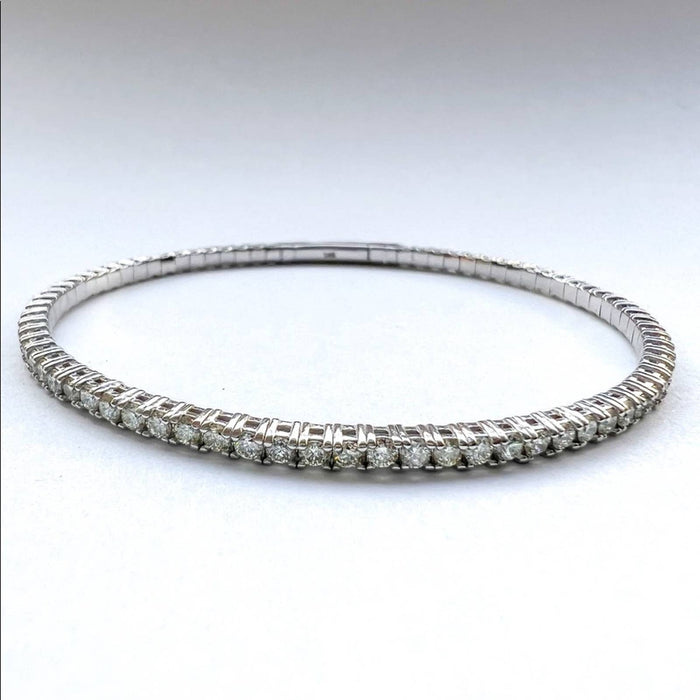 3.00 Carat Natural Diamond Flexible Bracelet Bangle