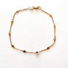 14K Yellow Gold Bezel Multi Gemstone Bracelet