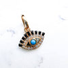 14K Gold Black Diamond Eyelash Evil Eye Charm