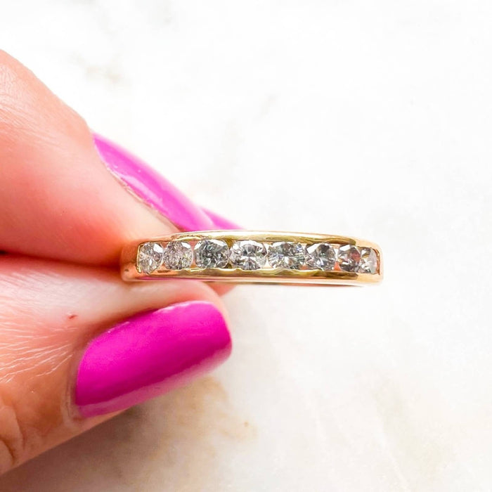 14K Yellow Gold Vintage Diamond Band