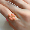 14K Yellow Gold Coral Vintage  Ring