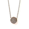 14K White Gold Pavé Diamond Circle Necklace