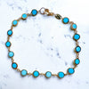 14K Yellow Gold Turquoise Disc Bracelet